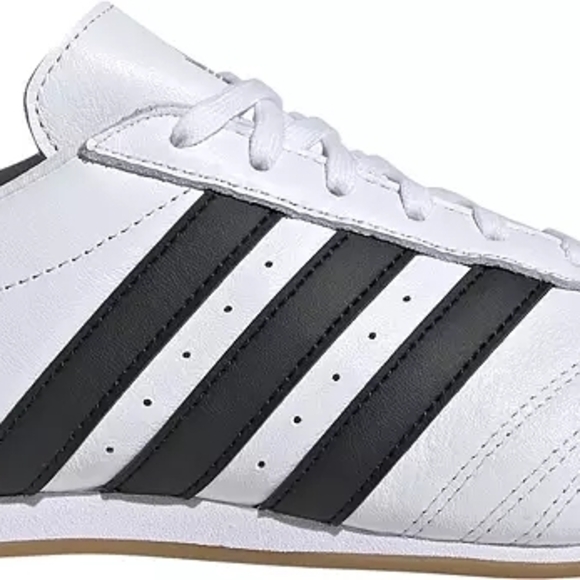 Adidas Womens TaekwondoWhite Sneakers with Black Stripes Size 9 - Picture 2 of 10